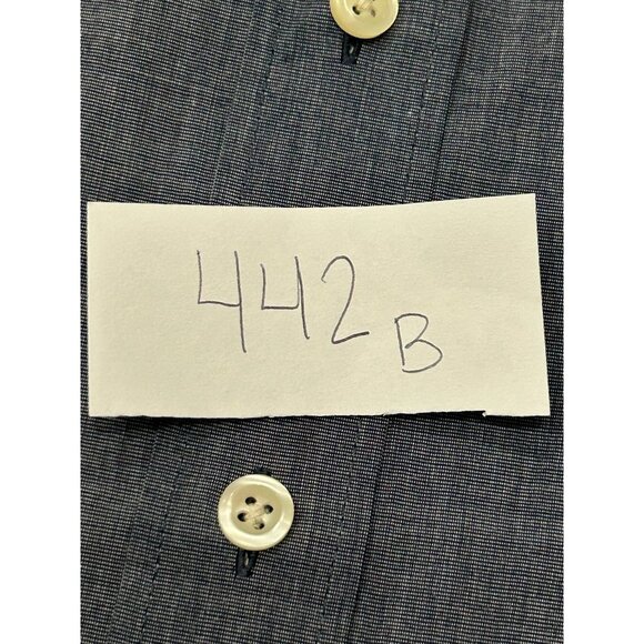 Izod Long Sleeve Button Down Shirt Gray Black Sz 2XL Cotton Formal Office Wear - Picture 8 of 9